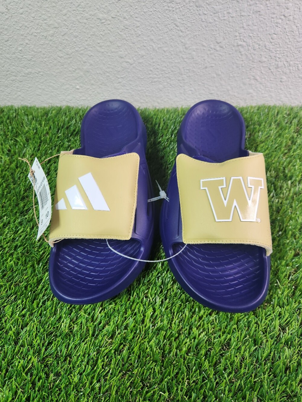 Adidas Lightblaze Men's Slide 9 Purple Washington Huskies Slip On Sandal IH7123